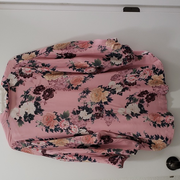 Beautiful Peony Floral Print 100% Soft Viscose Emma & Olivia 3/4 Sleeve Kimono - Picture 5 of 9